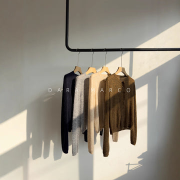 Alpaca Wool Knit Cardigan – Soft Short Sweater for Early Autumn Women