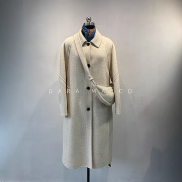 Cashmere Blend Coat – Small Lapel Straight Double-Sided Jacket