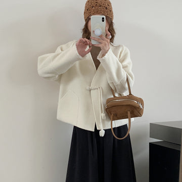 Luxury Wool Double-Sided Coat for Women – Stylish Winter Outerwear