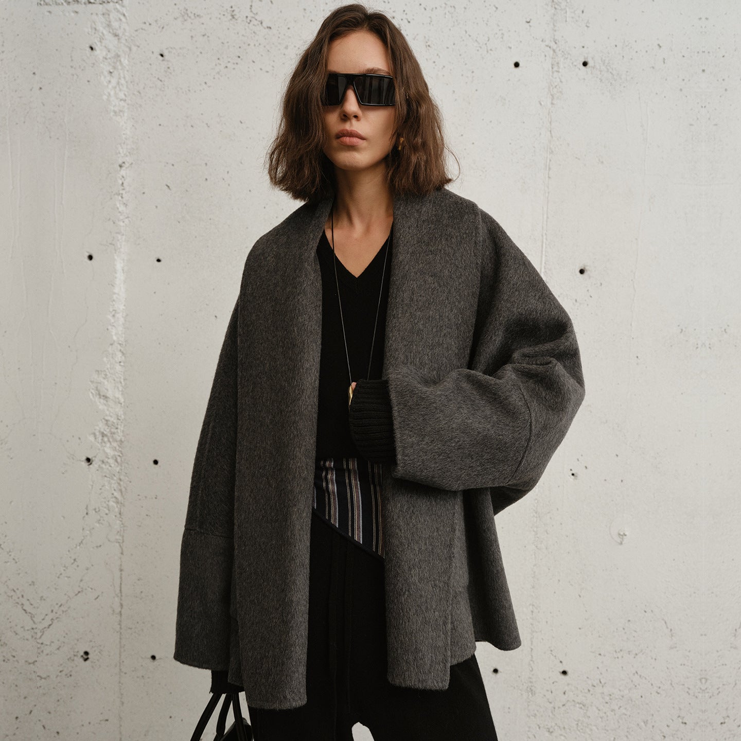 Wool Coat Women – Quiet Luxury Double-Sided Wool Bathrobe Jacket