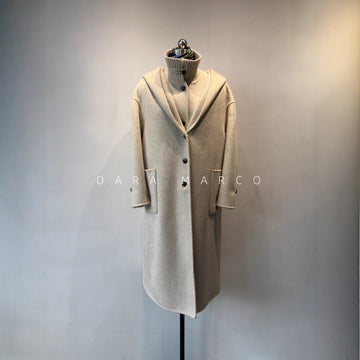 Double-Sided Cashmere Hooded Vest & Long Coat Two-Piece Set – Winter