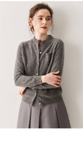 SoftKnit — Women’s 100% Pure Cashmere Button Cardigan - Sainiya Eco Wear