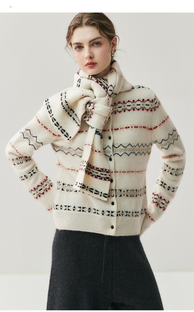 Fair Isle Cashmere Cardigan — Soft, Warm & Nordic-Inspired Knit - Sainiya Eco Wear