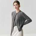 Chic Cashmere Cardigan – Pearl Button Heavy Braided Knit - Sainiya Eco Wear