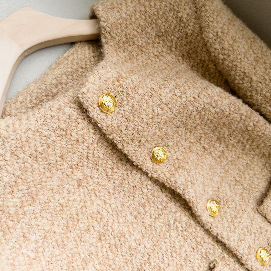 Premium Wool Tweed Short Coat – French Round-Neck Single-Breasted Jacket