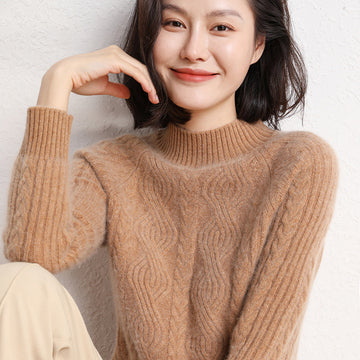 Women’s 100% Pure Cashmere Half-Turtleneck Sweater