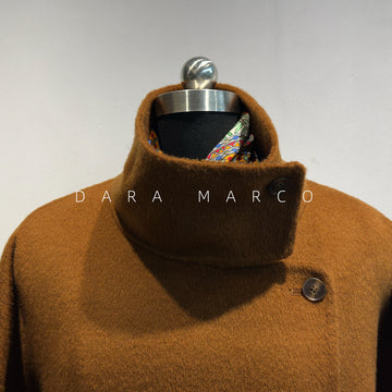 Premium Wool Coat – French Short Cigarette Collar One-Button Jacket