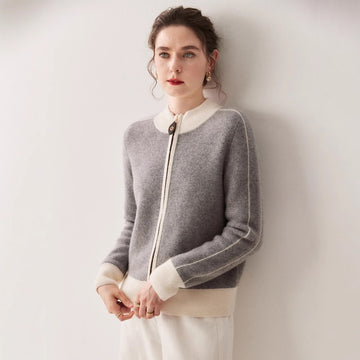 100%Pure Cashmere Knitted Cardigan for Women Fashion