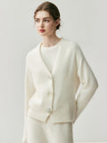 Cashmere Cardigan – Pure Cashmere V-Neck Shell Button Knit Sweater - Sainiya Eco Wear