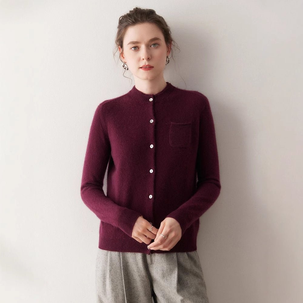 SoftKnit — Women’s 100% Pure Cashmere Button Cardigan - Sainiya Eco Wear
