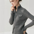 Cashmere Zipper Cardigan – Slim Warm Pure Cashmere Knit Jacket - Sainiya Eco Wear