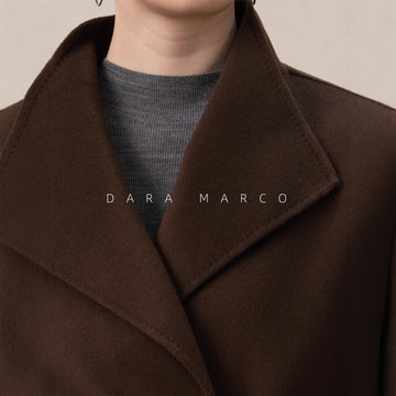 Cashmere Blend Tie-Waist Long Coat for Women — Elegant Winter Style