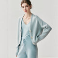 Cashmere Cardigan – Pure Cashmere V-Neck Shell Button Knit Sweater - Sainiya Eco Wear