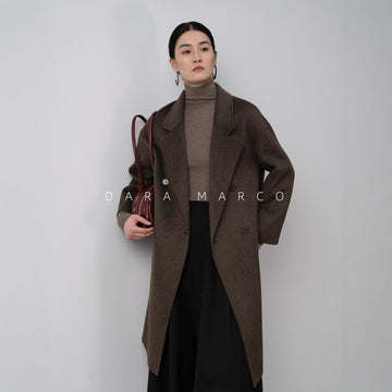 Double-Sided Cashmere Long Coat – Double-Breasted Women’s Jacket