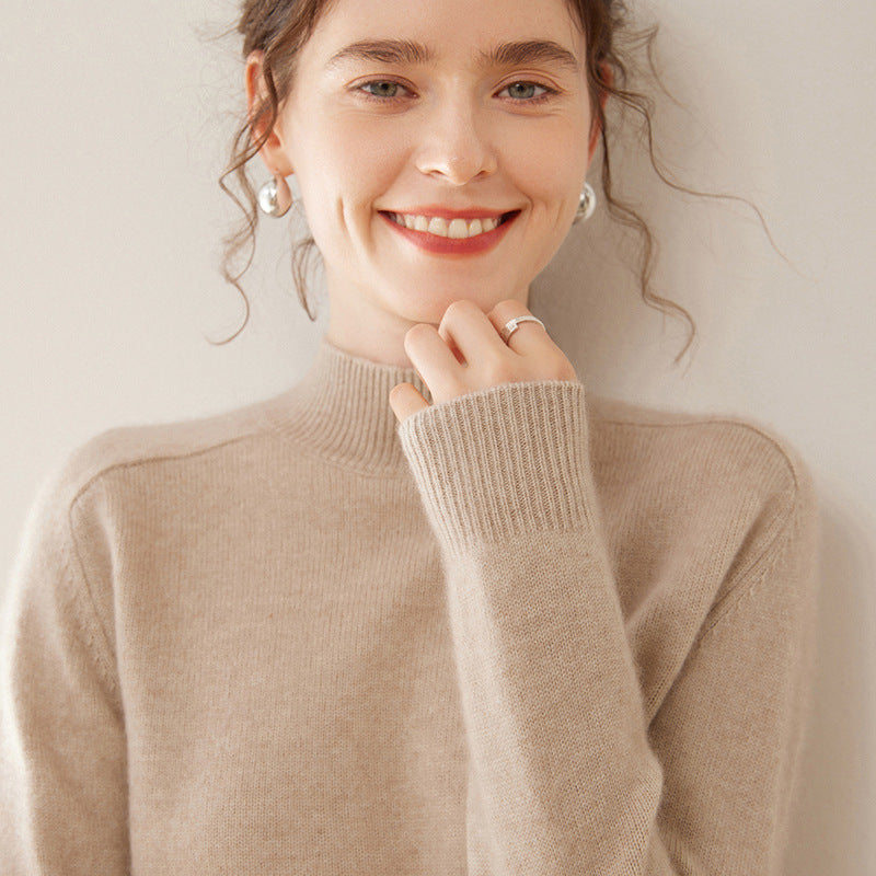 Pure Cashmere High-Neck Knit for Women