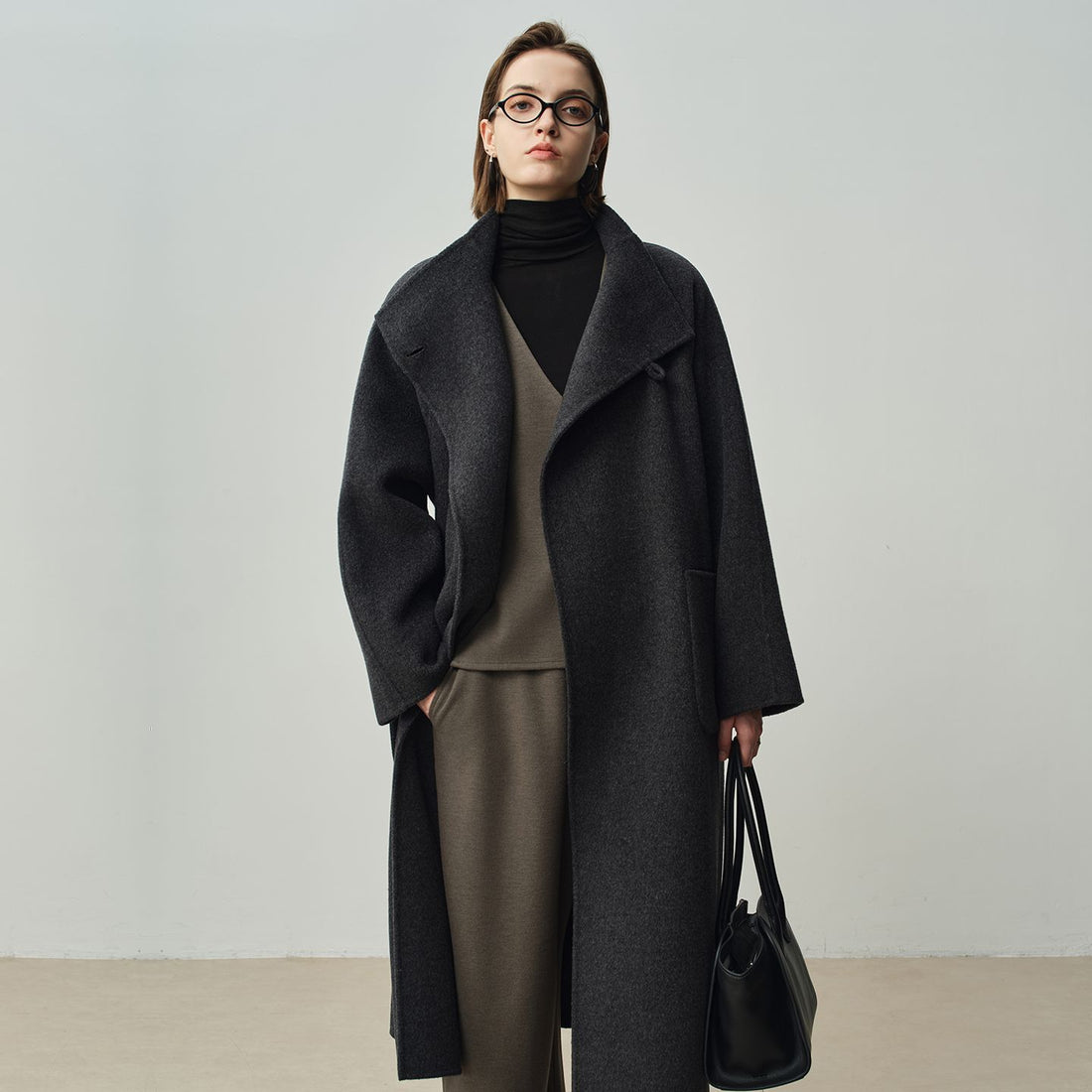 Alpaca Wool Double-Sided Coat – Luxury Winter Woolen Overcoat for Women