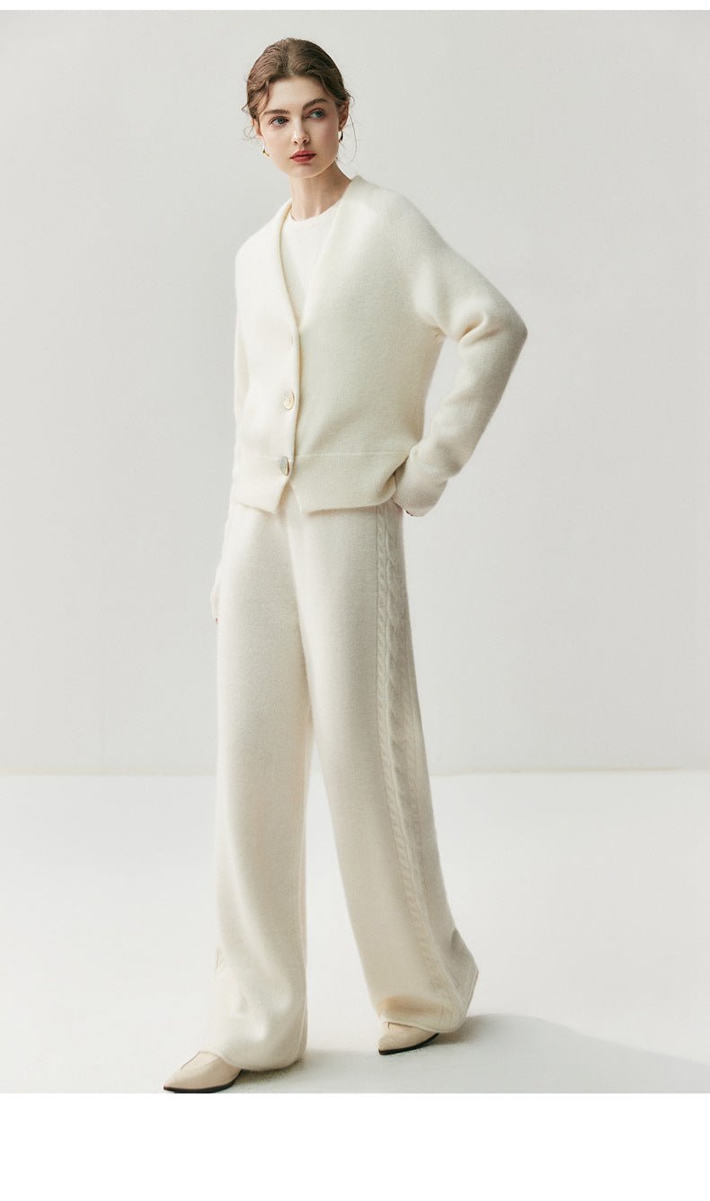 Cashmere Cardigan – Pure Cashmere V-Neck Shell Button Knit Sweater - Sainiya Eco Wear