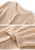 Cashmere Essential~Lightweight Pure Cashmere Round-Neck Slim Cardigan Women - Sainiya Eco Wear