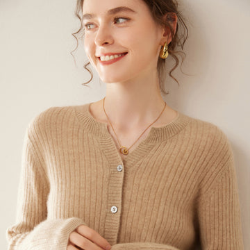 Women’s Pure Cashmere Ribbed Cardigan