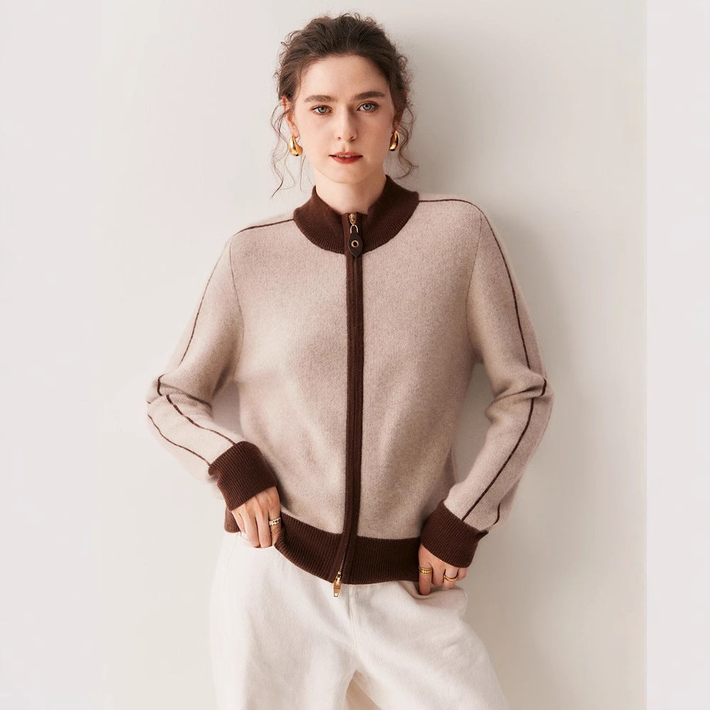 100%Pure Cashmere Knitted Cardigan for Women Fashion