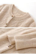 Cashmere Cardigan – 100% Pure Cashmere Thickened Cable Knit Sweater - Sainiya Eco Wear