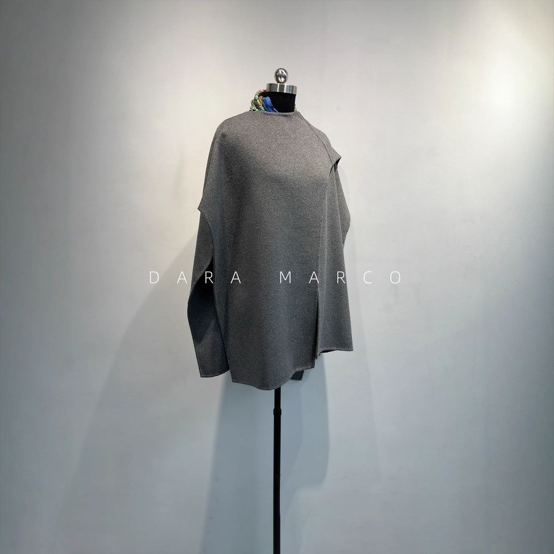 Double-Sided Wool Blend Cape Shawl Coat for Women – Autumn Winter