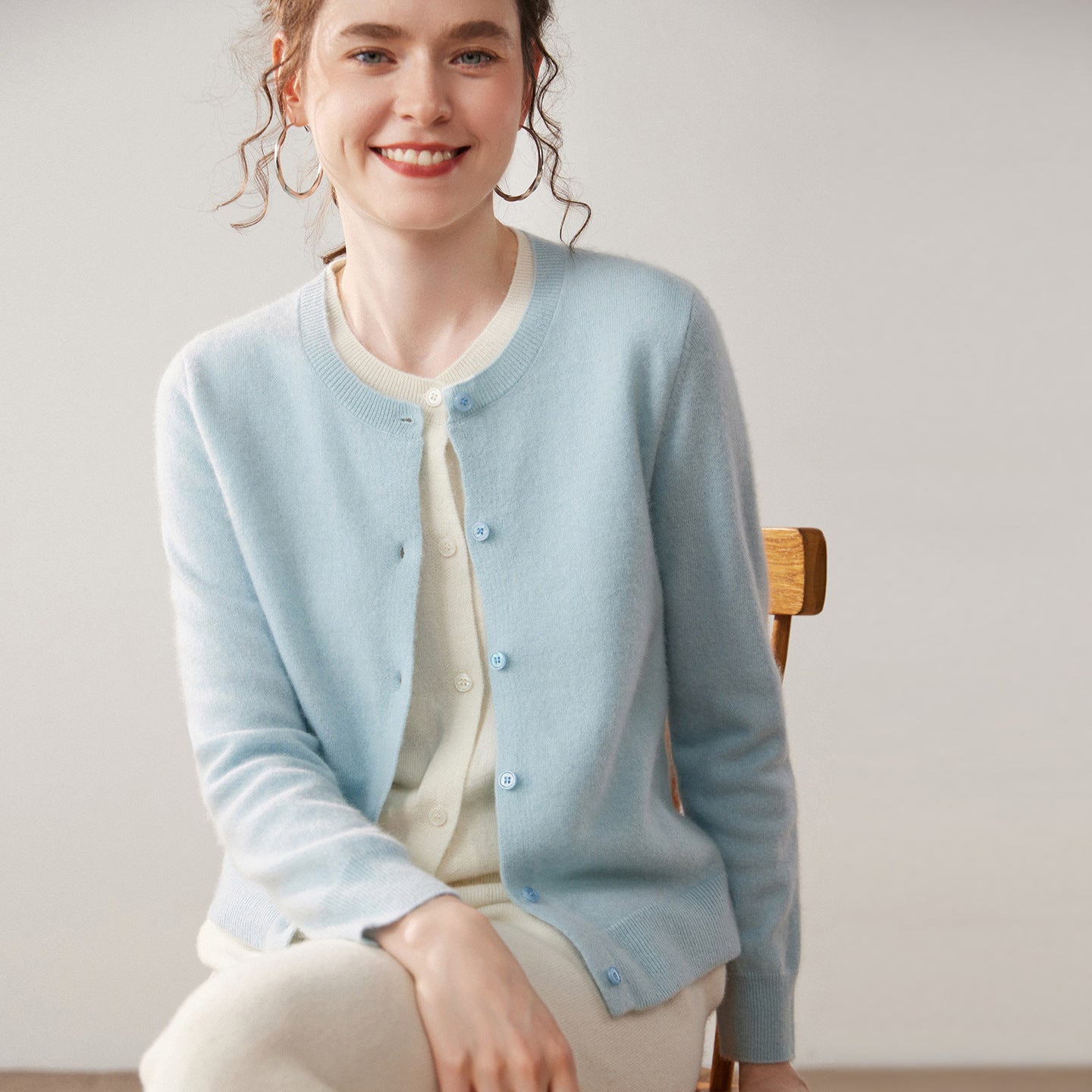 CashmereSoft — Women’s 100% Pure Cashmere Faux Two-Piece Cardigan - Sainiya Eco Wear