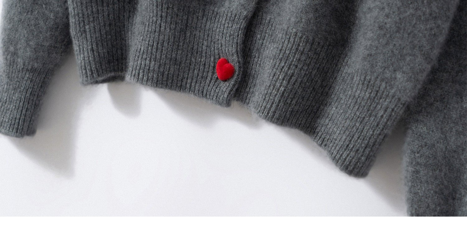 Cashmere Cardigan – Heart Button 100% Pure Cashmere Soft Knit Sweater - Sainiya Eco Wear