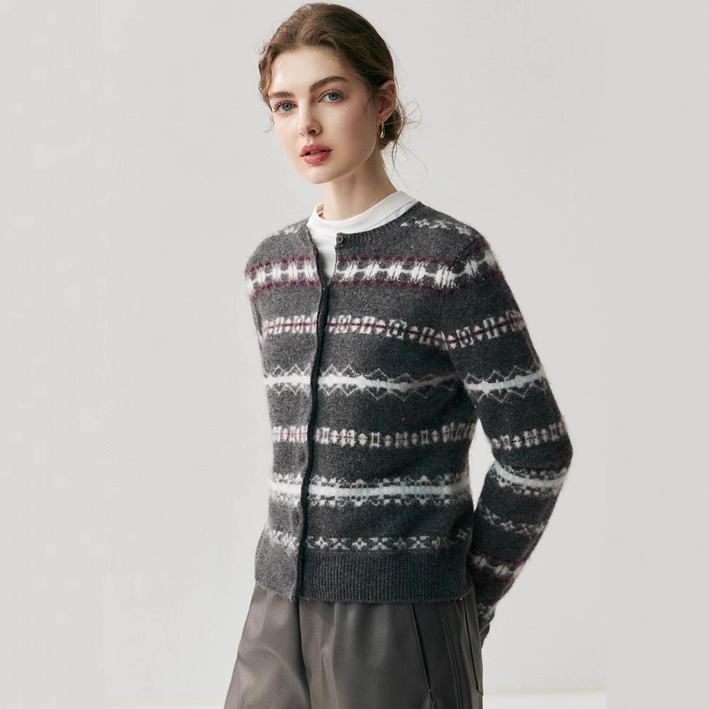 Fair Isle Cashmere Cardigan — Soft, Warm & Nordic-Inspired Knit - Sainiya Eco Wear