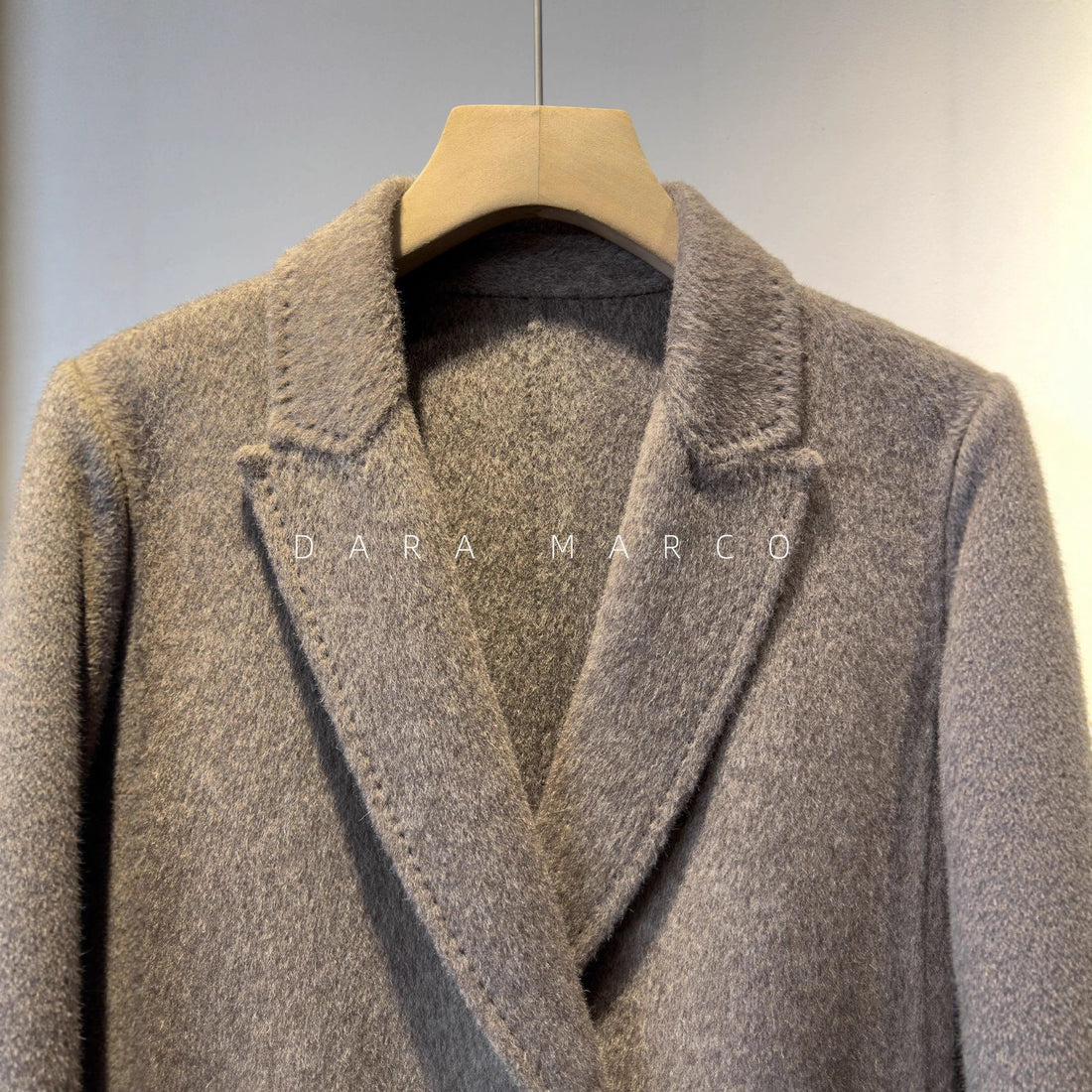 Premium Alpaca Wool Double-Breasted Reversible Long Coat for Women