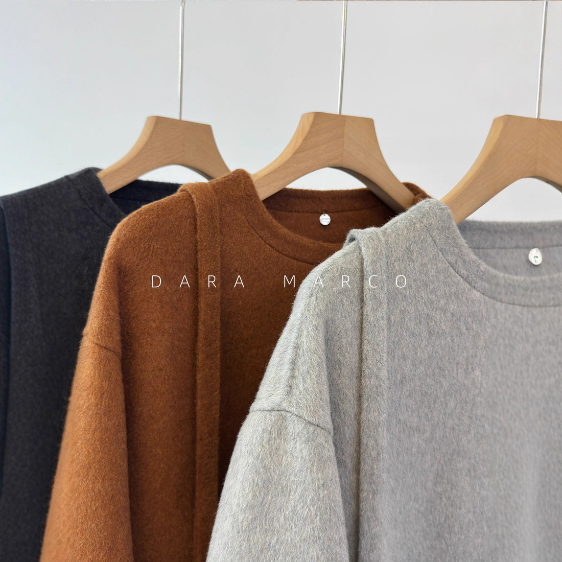 100% Wool Round-Neck Double-Sided Short Coat with Shoulder Zipper