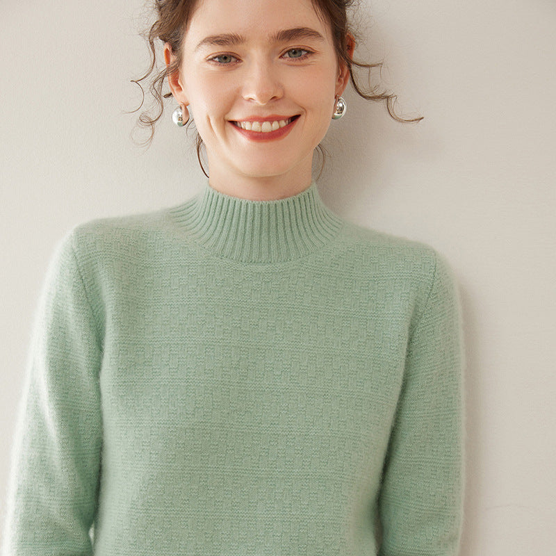 Women’s 100% Pure Cashmere Half-Turtleneck Sweater
