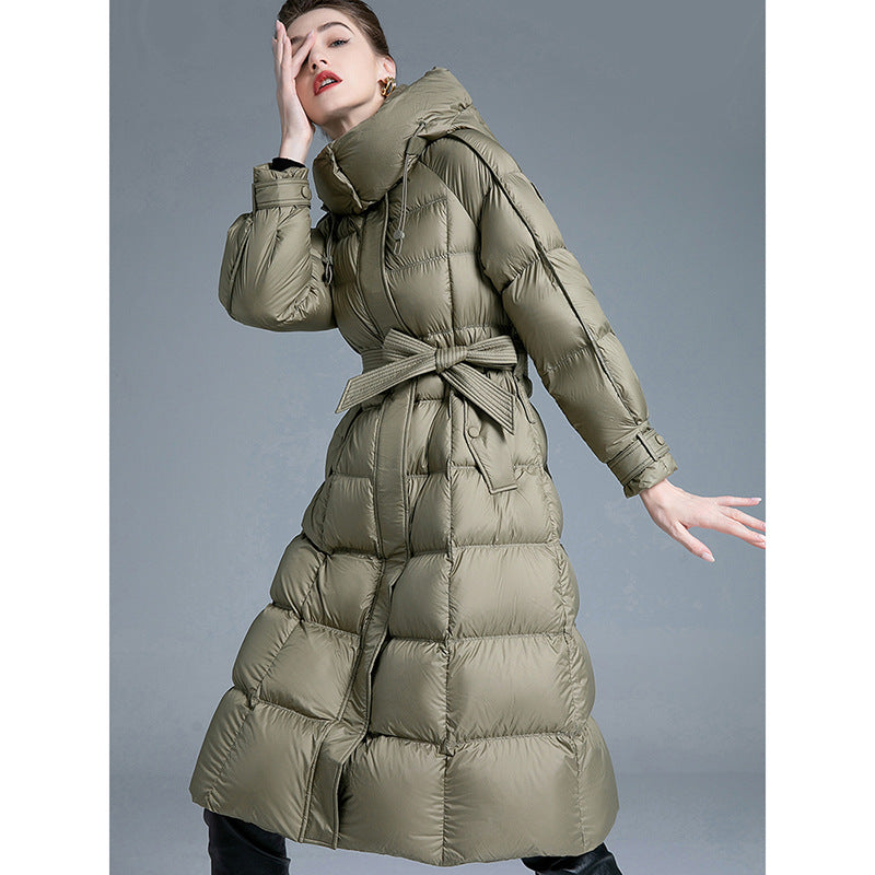 Women’s Thickened Long White Duck Down Coat