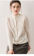 SoftKnit — Women’s 100% Pure Cashmere Button Cardigan - Sainiya Eco Wear