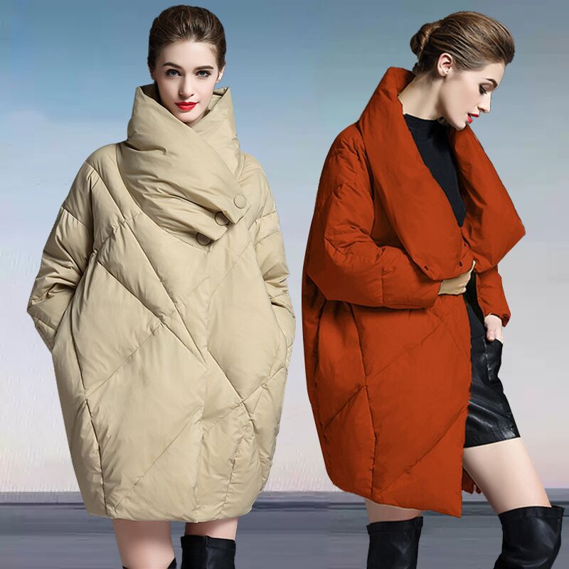Oversized Warm Down Jacket for Women | Thickened 90% Duck Down Coat - Sainiya Eco Wear