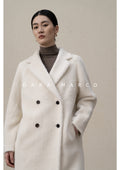 alpaca wool double-breasted coat women