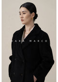 alpaca wool double-breasted coat women