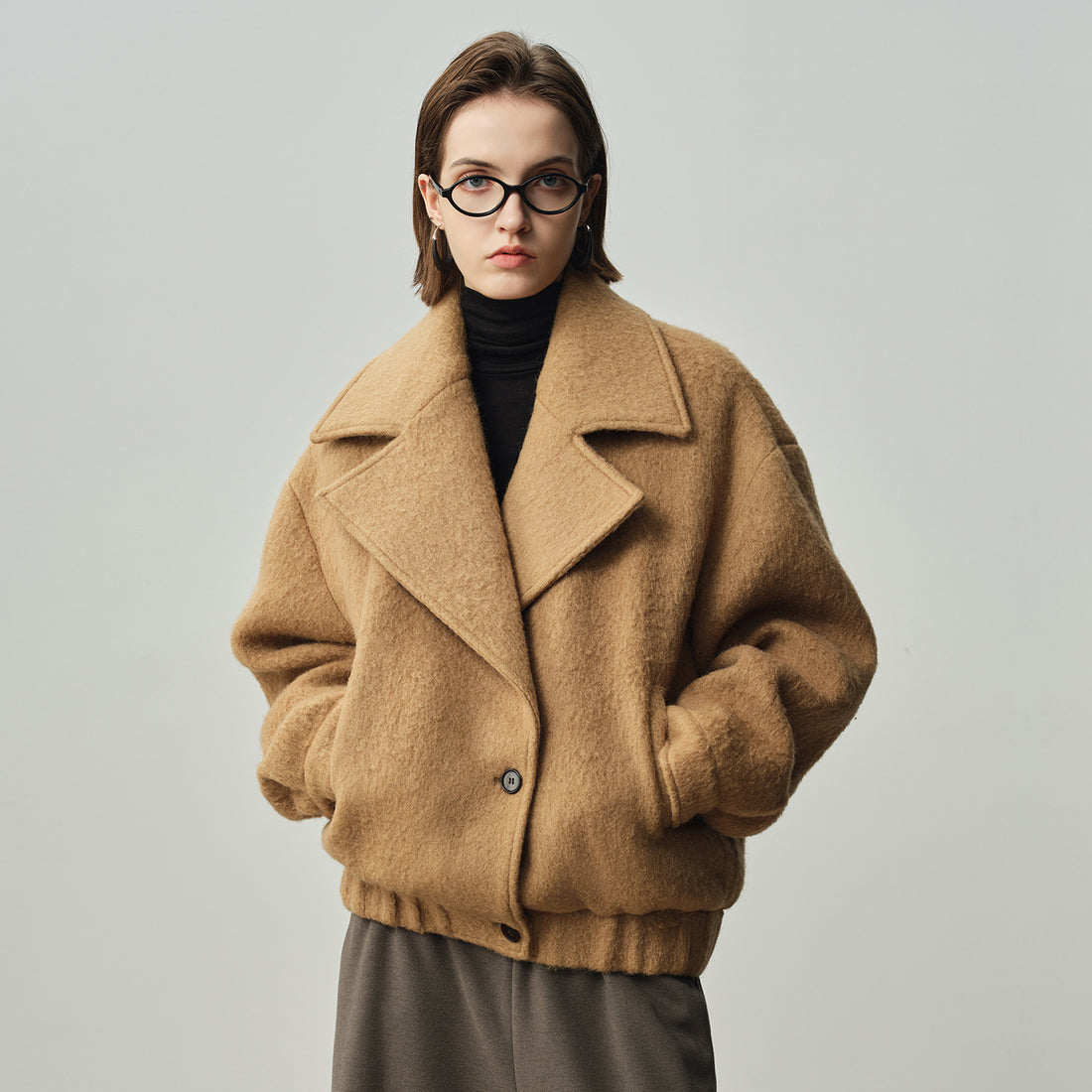 alpaca wool double-sided coat for women