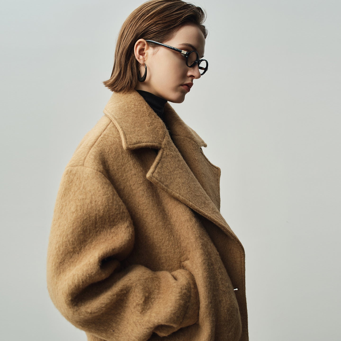 alpaca wool double-sided coat for women