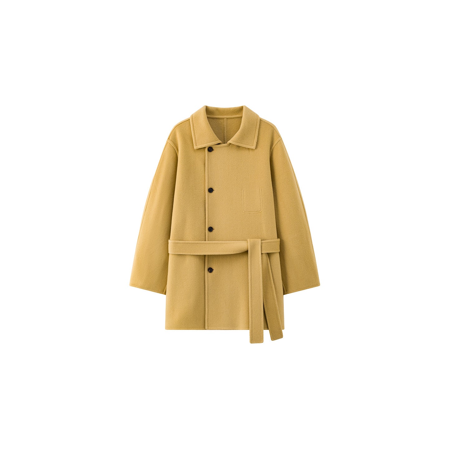 Alpaca Wool Oversized Coat – Asymmetric Minimalist Tie-Up Design - Sainiya Eco Wear