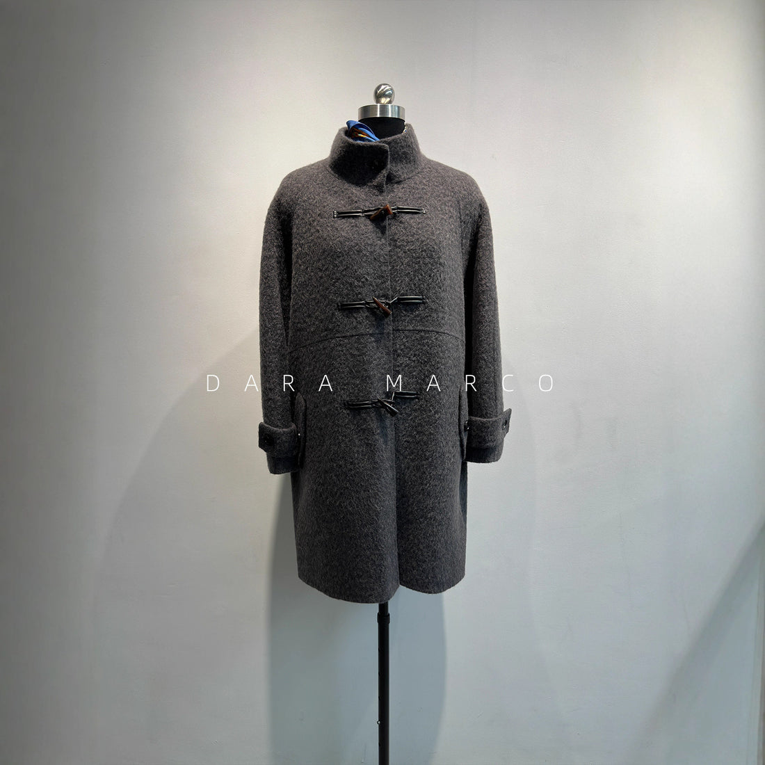 alpaca wool stand collar coat women