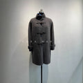 alpaca wool stand collar coat women