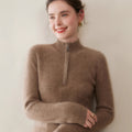 Baby cashmere half zip sweater women