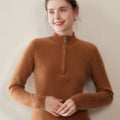 Baby cashmere half zip sweater women