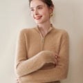 Baby cashmere half zip sweater women