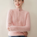 Baby cashmere half zip sweater women