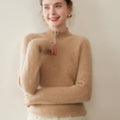 Baby cashmere half zip sweater women