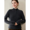 Baby Cashmere Half-Zip Pure Cashmere Sweater for Women - Sainiya Eco Wear
