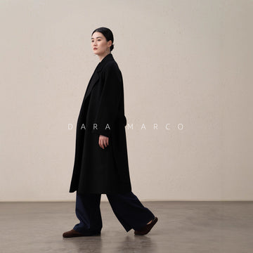 red double-sided wool coat for women