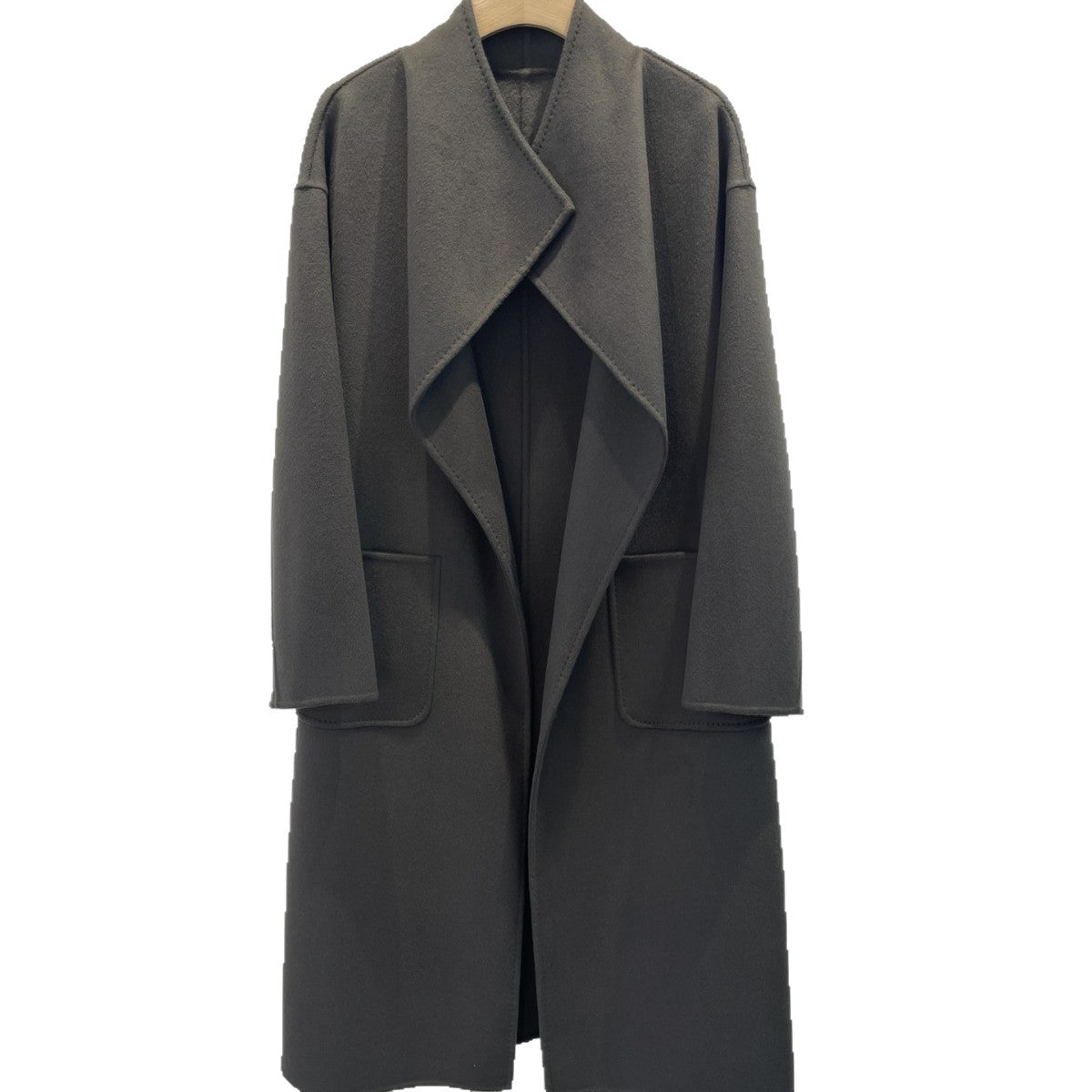 cashmere blend tie-waist long coat